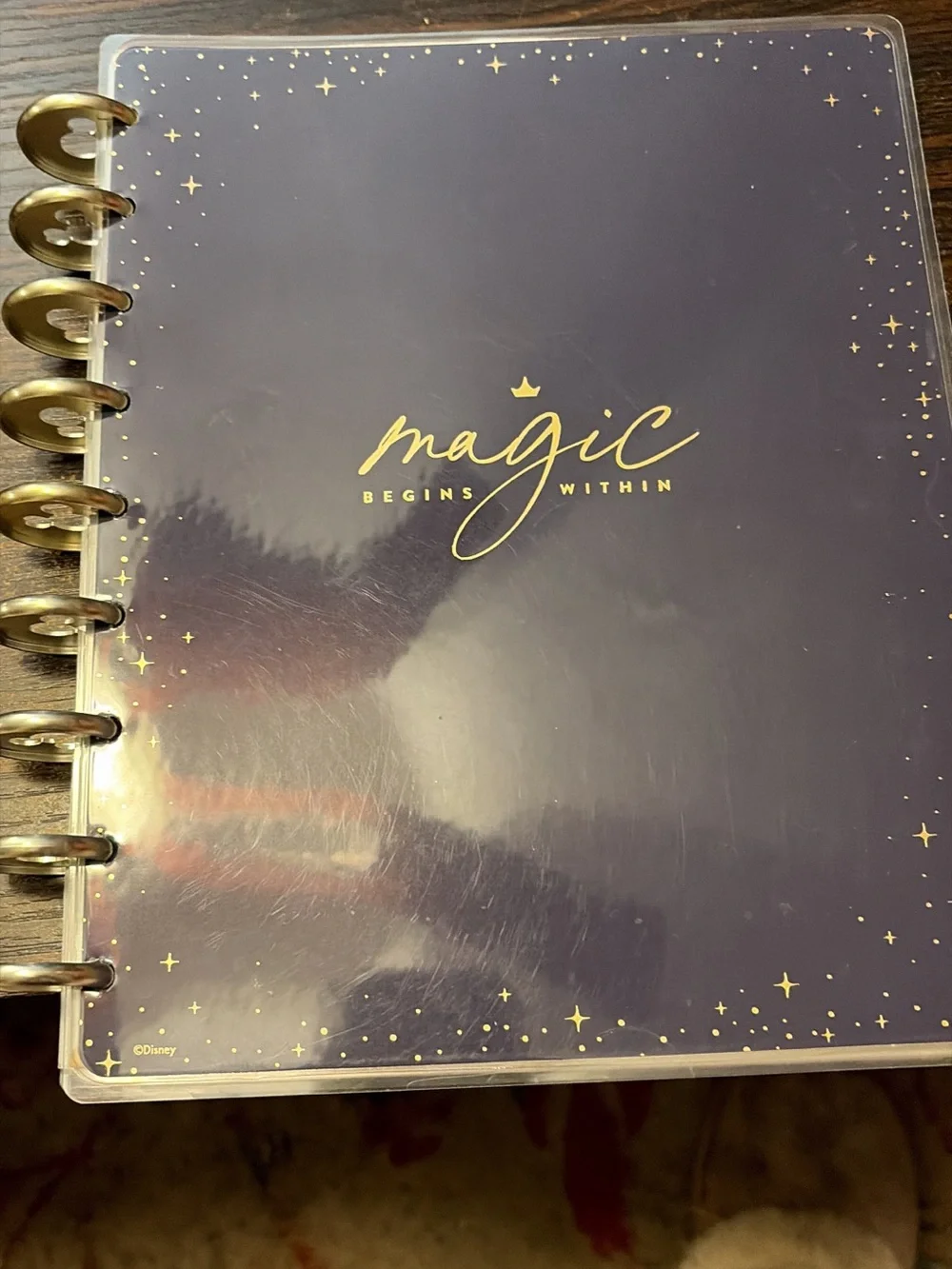 Magic Begins Within Blue Planner with Gold Accents